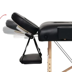 vidaXL Massagetafel inklapbaar 2 zones 10 cm dik zwart