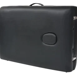 vidaXL Massagetafel inklapbaar 2 zones 10 cm dik zwart