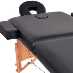vidaXL Massagetafel inklapbaar 2 zones 10 cm dik zwart