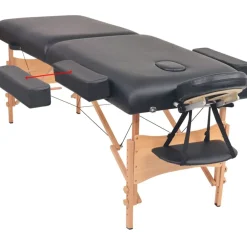vidaXL Massagetafel inklapbaar 2 zones 10 cm dik zwart