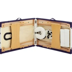 vidaXL Massagetafel inklapbaar 2 zones hout wit en paars
