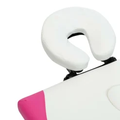 vidaXL Massagetafel inklapbaar 4 zones aluminium wit en roze