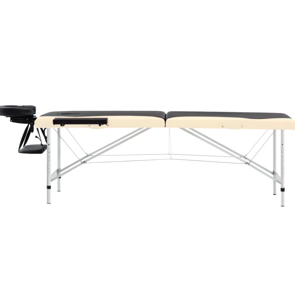 vidaXL Massagetafel inklapbaar 3 zones aluminum roze