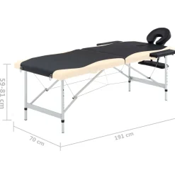 vidaXL Massagetafel inklapbaar 3 zones aluminum roze