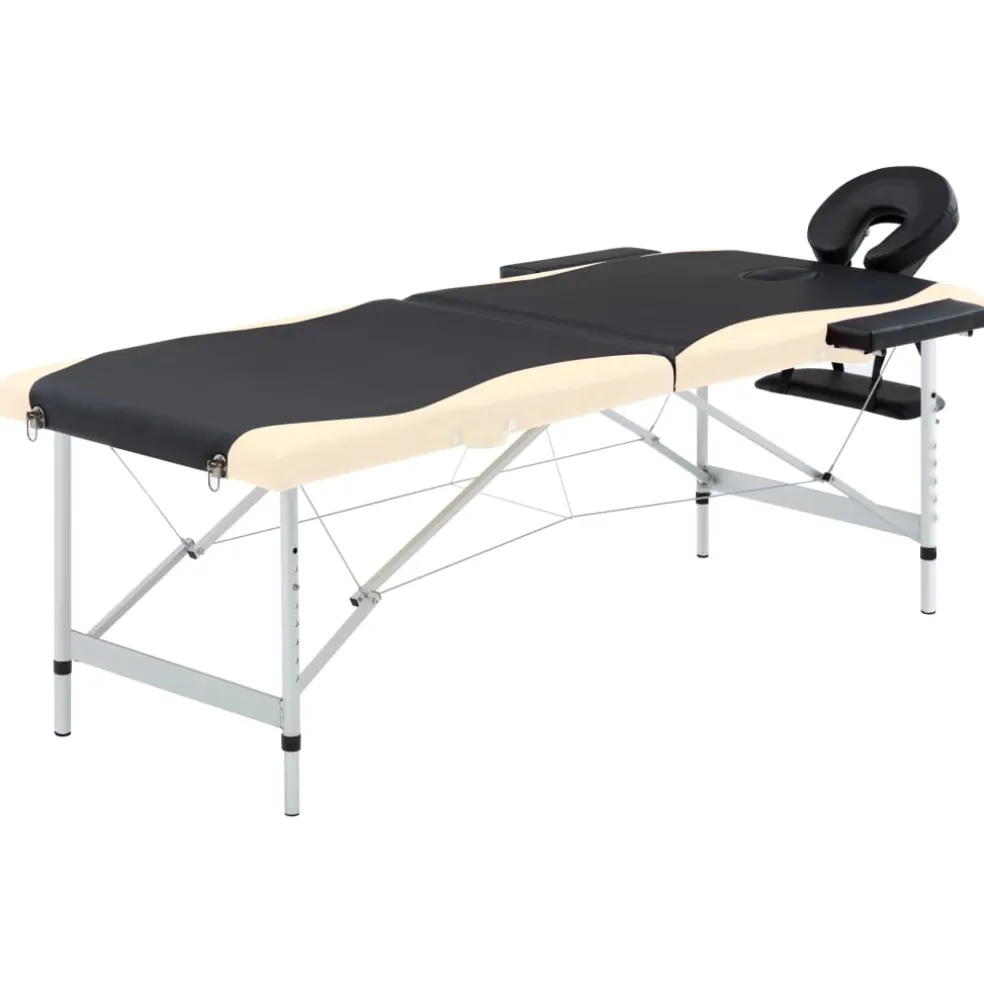 vidaXL Massagetafel inklapbaar 3 zones aluminum roze