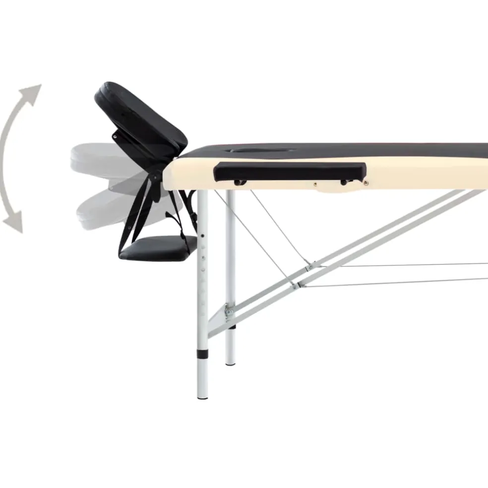 vidaXL Massagetafel inklapbaar 3 zones aluminum roze