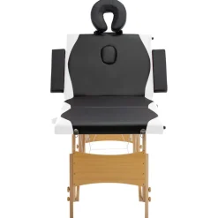 vidaXL Massagetafel inklapbaar 4 zones hout zwart en wit