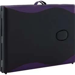 vidaXL Massagetafel inklapbaar 2 zones hout zwart