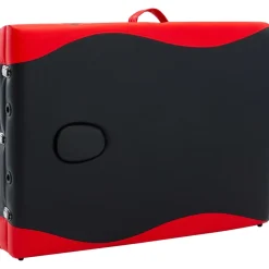 vidaXL Massagetafel inklapbaar 3 zones aluminium zwart en rood