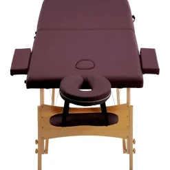 vidaXL Massagetafel inklapbaar 2 zones hout wijnpaars