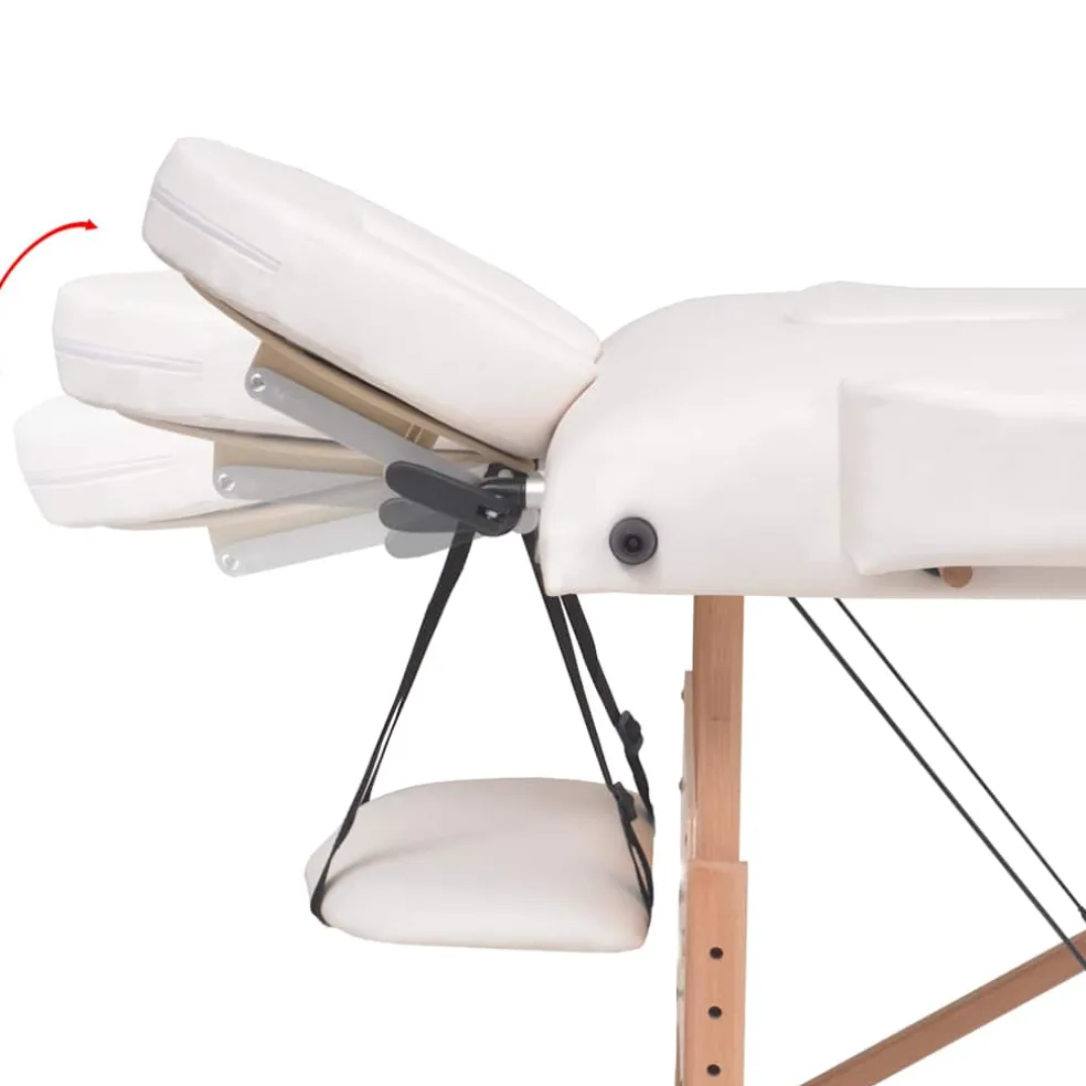 vidaXL Massagetafel inklapbaar 3 zones 10 cm dik wit