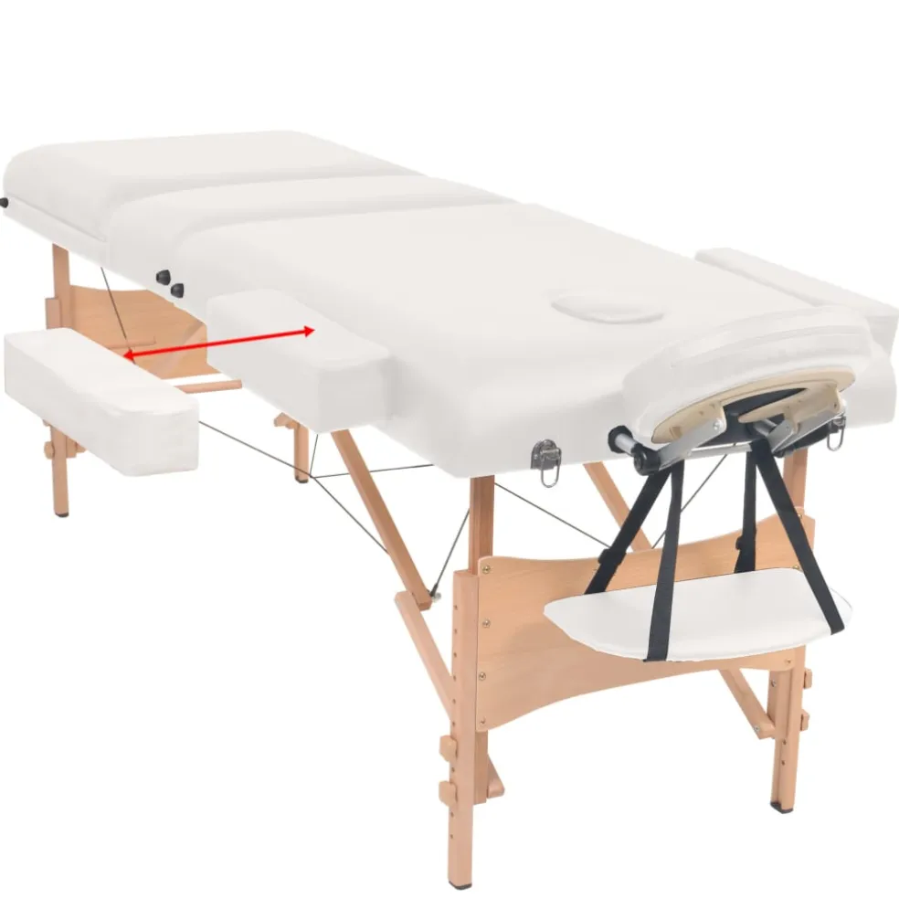 vidaXL Massagetafel inklapbaar 3 zones 10 cm dik wit