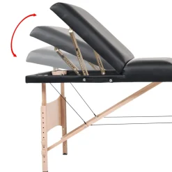 vidaXL Massagetafel inklapbaar 3 zones 10 cm dik zwart