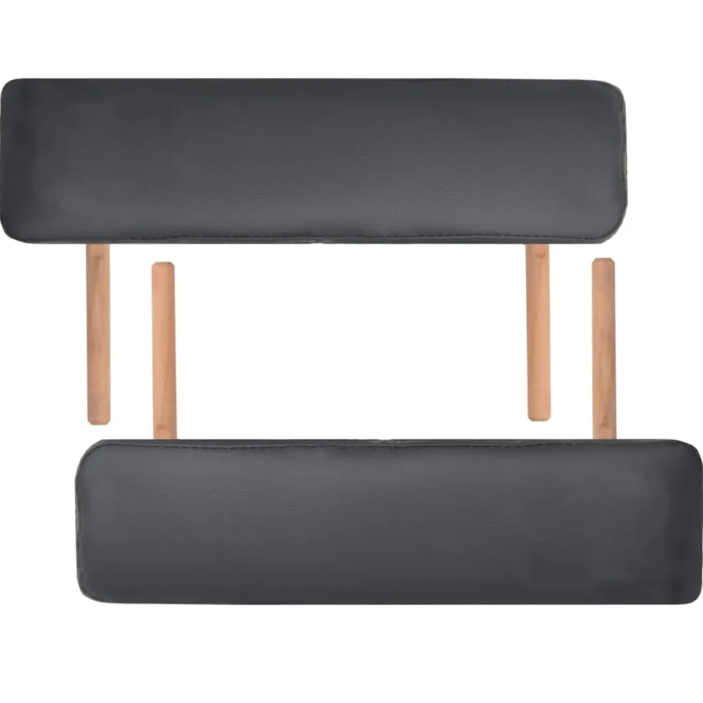 vidaXL Massagetafel inklapbaar 3 zones 10 cm dik zwart