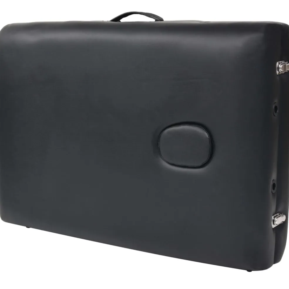 vidaXL Massagetafel inklapbaar 3 zones 10 cm dik zwart