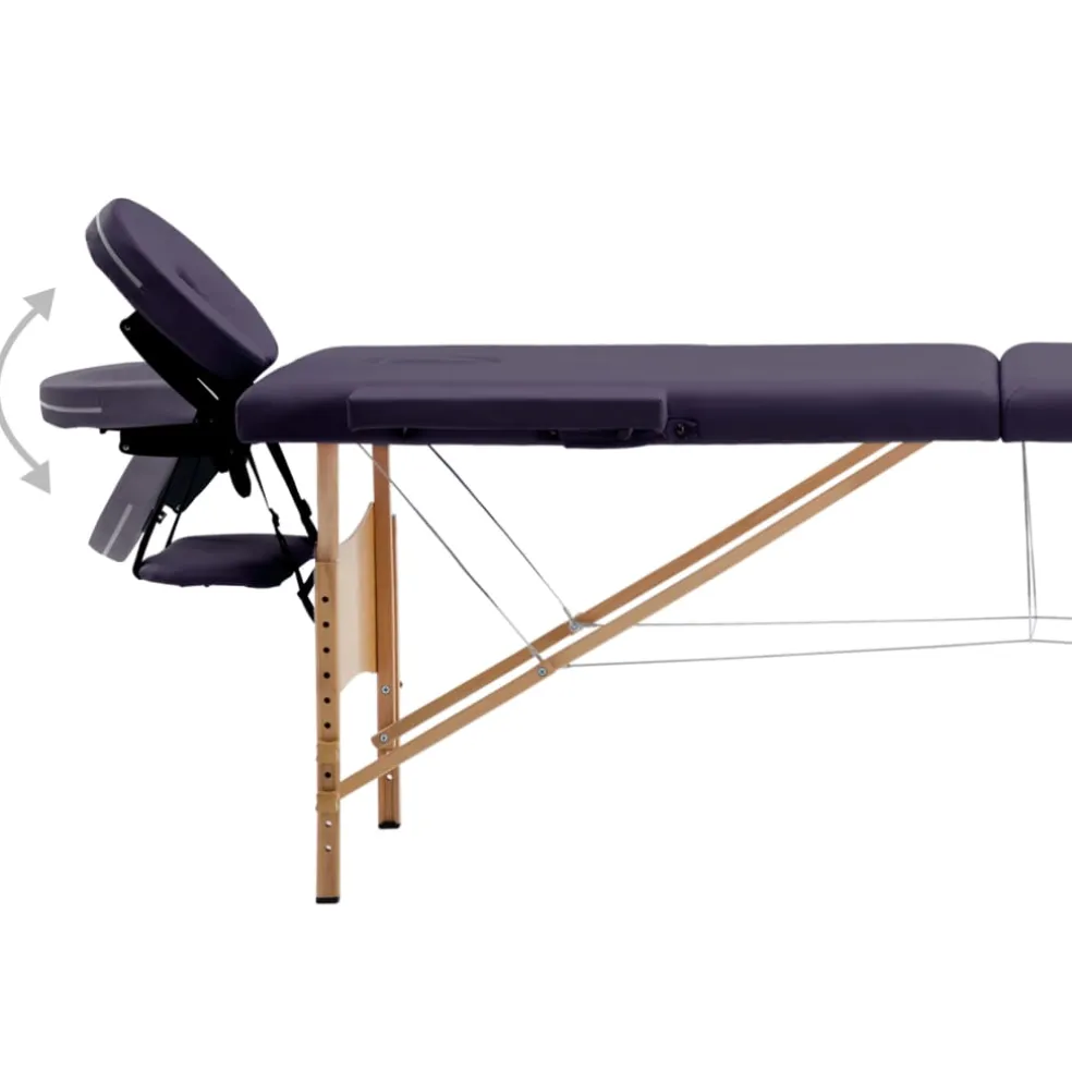 vidaXL Massagetafel inklapbaar 2 zones hout paars