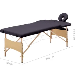 vidaXL Massagetafel inklapbaar 2 zones hout paars