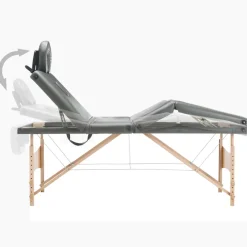 vidaXL Massagetafel met 4 zones 186x68 cm houten frame antraciet