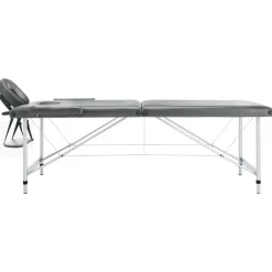 vidaXL Massagetafel met 2 zones 186x68 cm aluminium frame antraciet