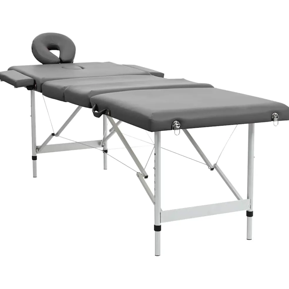 vidaXL Massagetafel met 4 zones 186x68 cm aluminium frame antraciet
