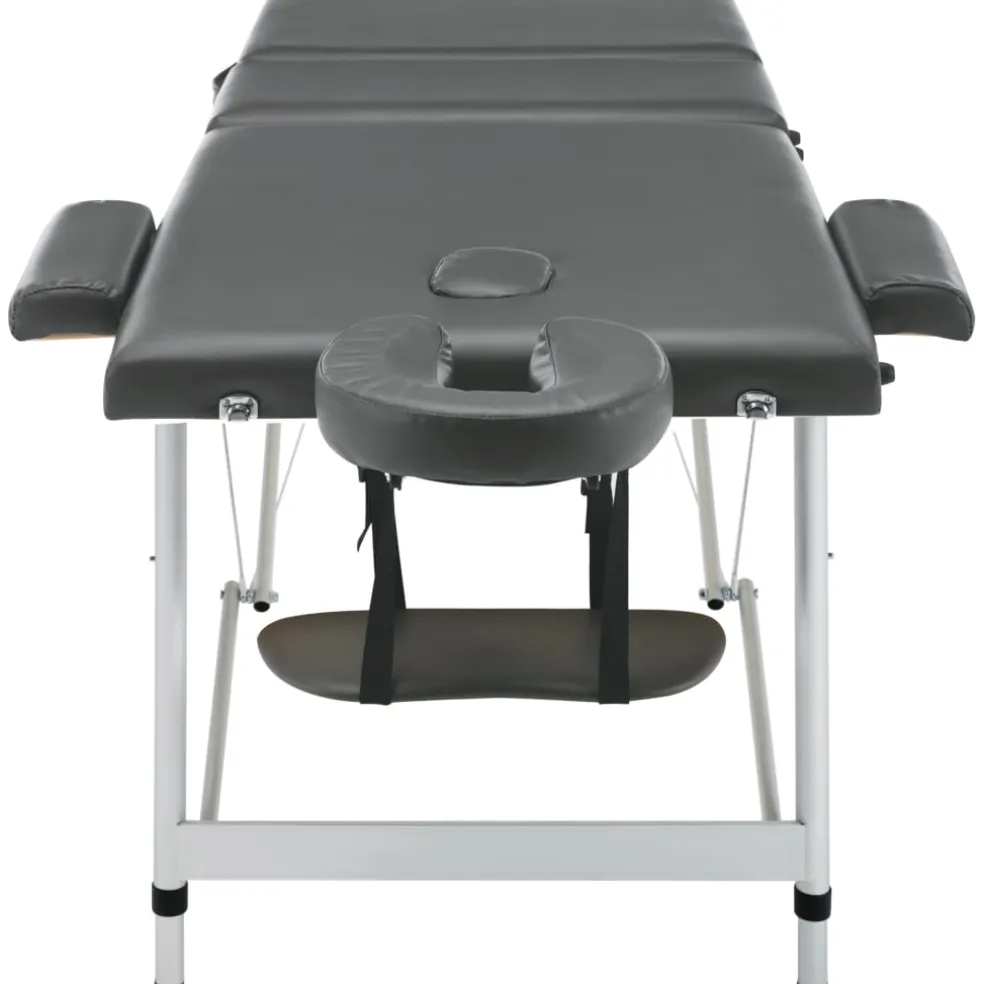 vidaXL Massagetafel met 3 zones 186x68 cm aluminium frame antraciet