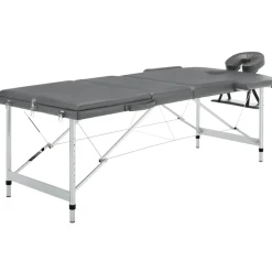 vidaXL Massagetafel met 3 zones 186x68 cm aluminium frame antraciet