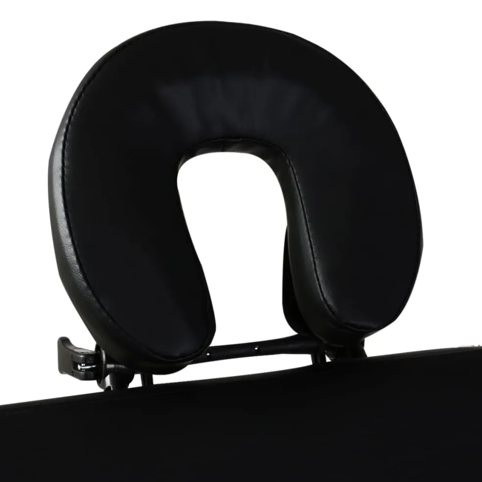 vidaXL Massagetafel met 2 zones inklapbaar aluminum frame zwart