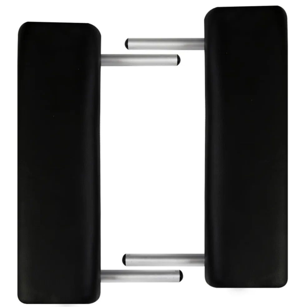 vidaXL Massagetafel met 2 zones inklapbaar aluminum frame zwart