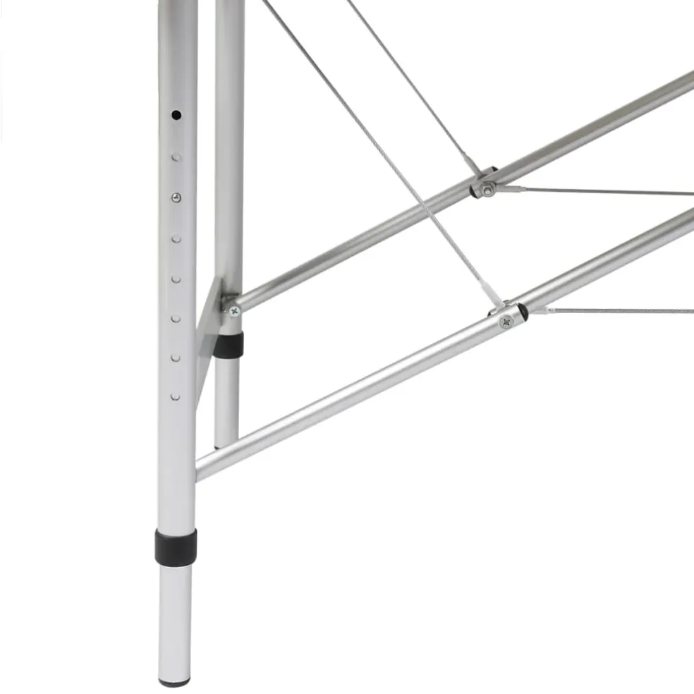 vidaXL Massagetafel met 2 zones inklapbaar aluminum frame zwart