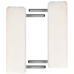 vidaXL Massagetafel met 2 zones inklapbaar aluminium frame crèmewit