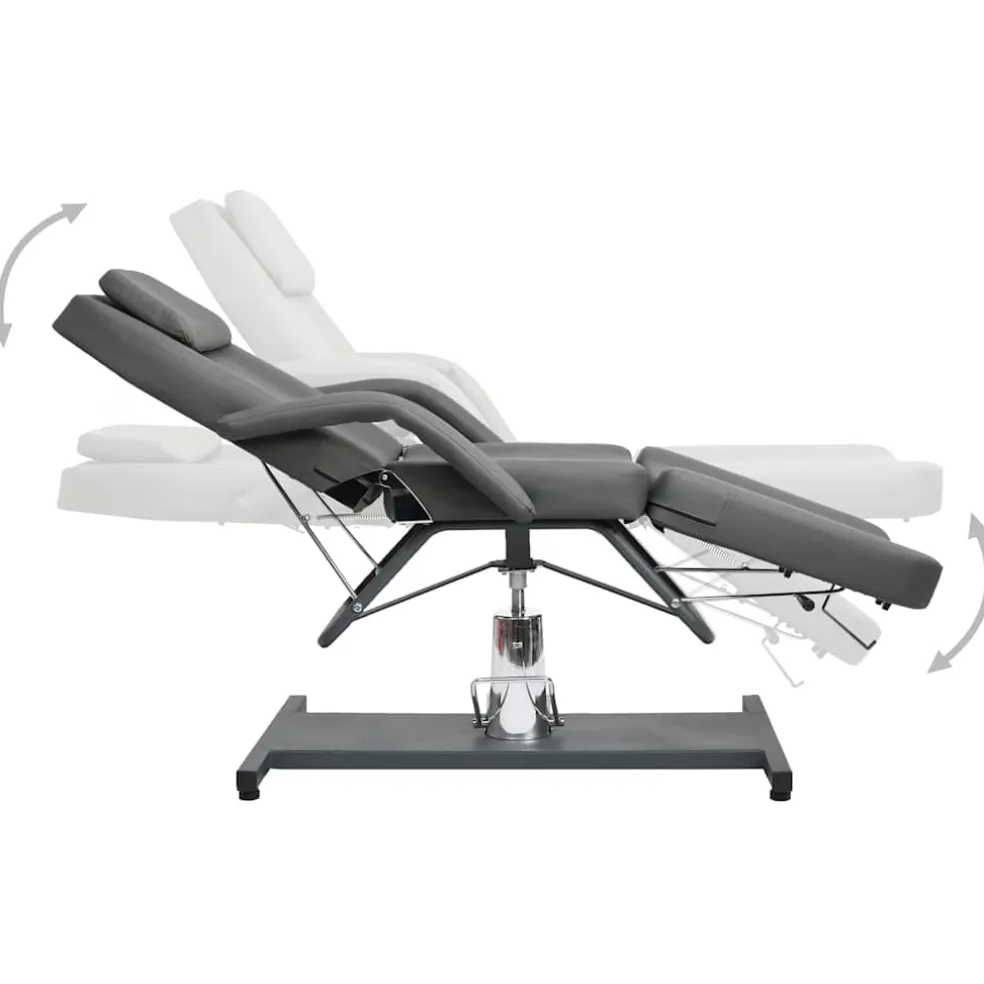 vidaXL Massagetafel 180x62x(87-112) cm grijs