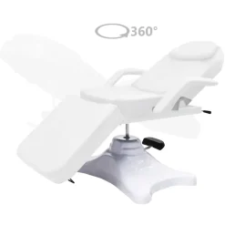 vidaXL Massagetafel 180x62x(86,5-118) cm wit