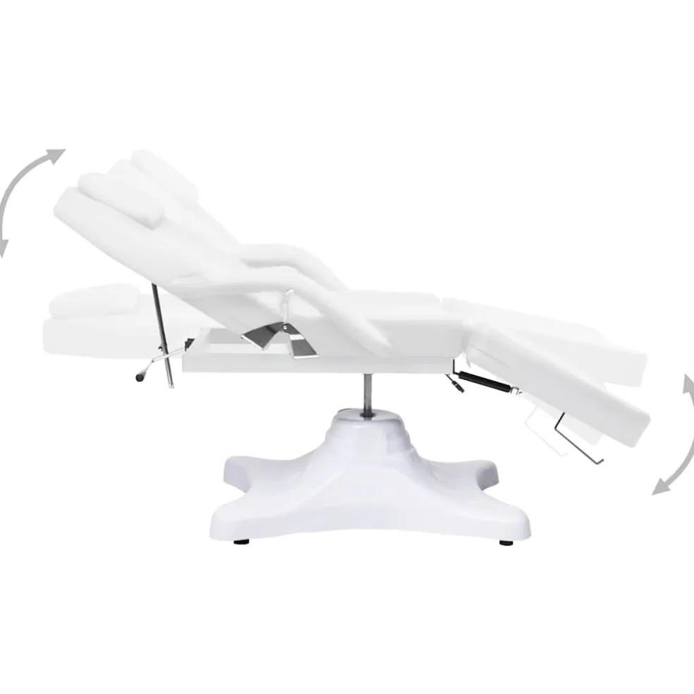 vidaXL Massagetafel 180x62x(86,5-118) cm wit