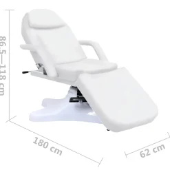 vidaXL Massagetafel 180x62x(86,5-118) cm wit