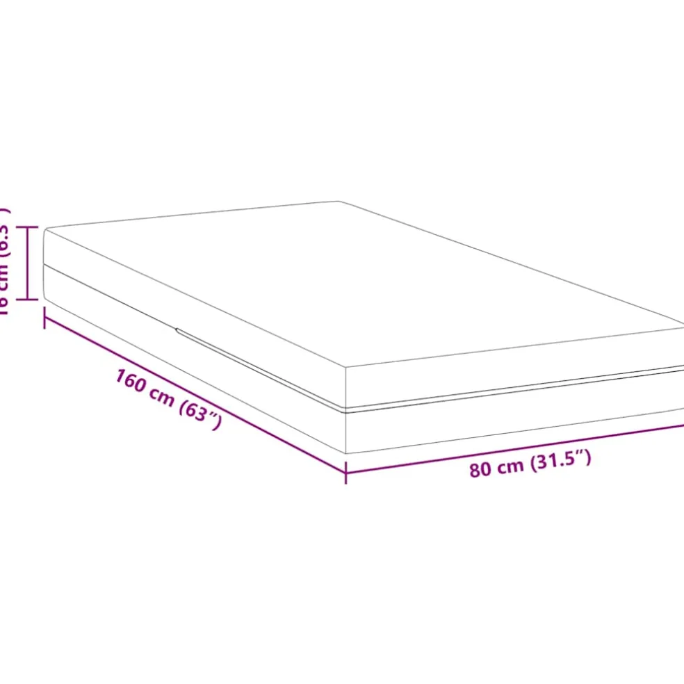 vidaXL Matras Medium stevig 80 x 160 cm Wit