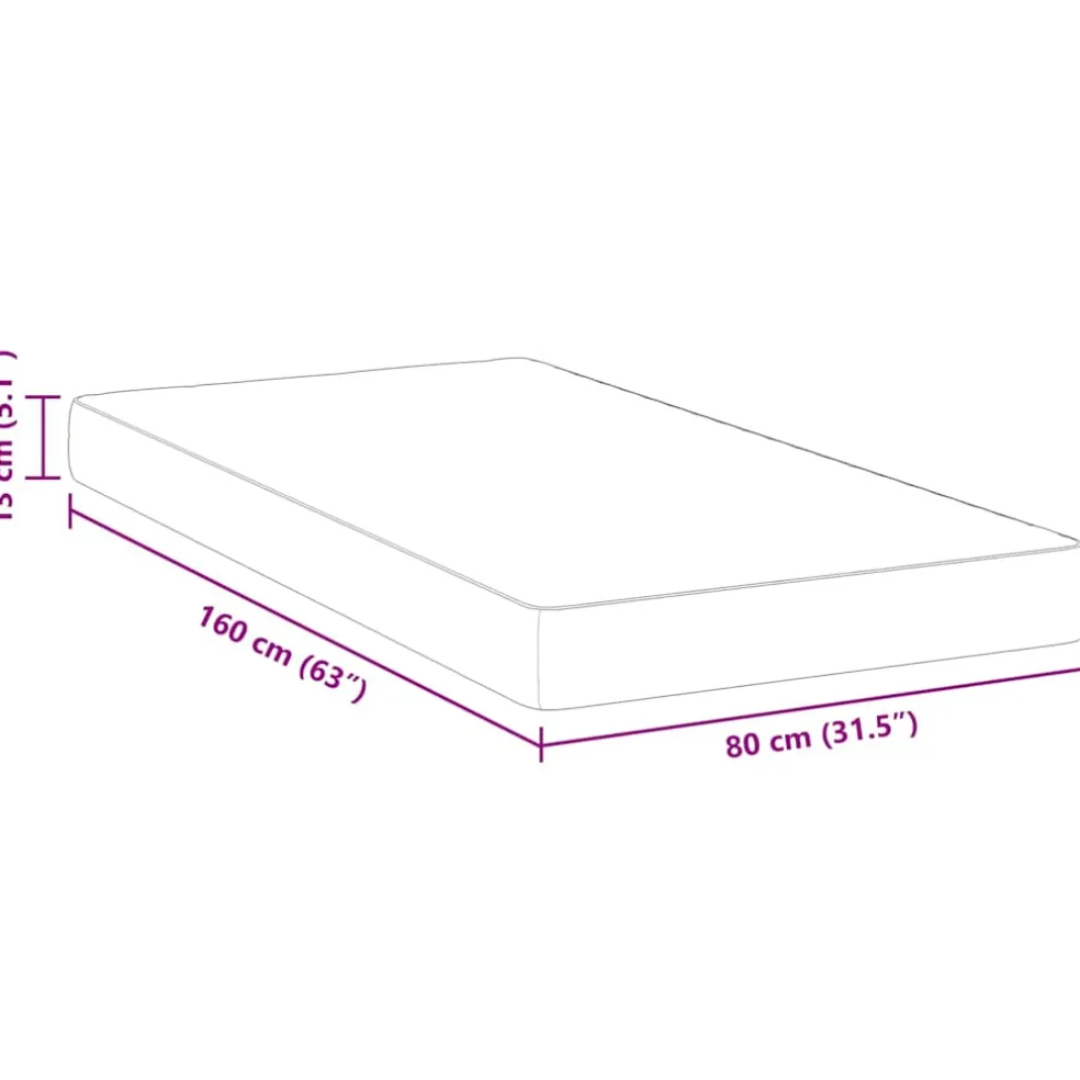 vidaXL Matras Medium 80 x 160 cm Wit