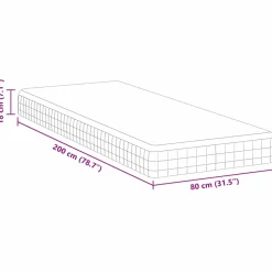 vidaXL Matras Medium zacht 80 x 200 cm Wit en Grijs
