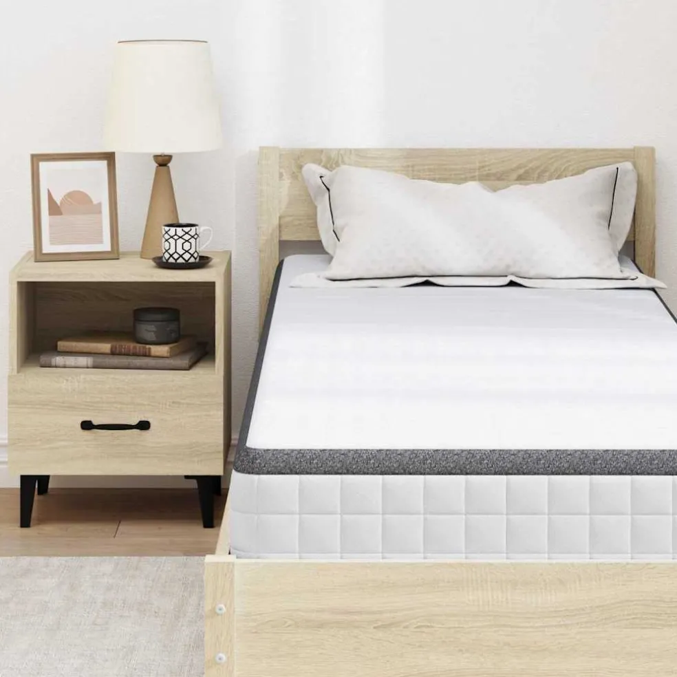 vidaXL Matras Medium zacht 80 x 200 cm Wit en Grijs