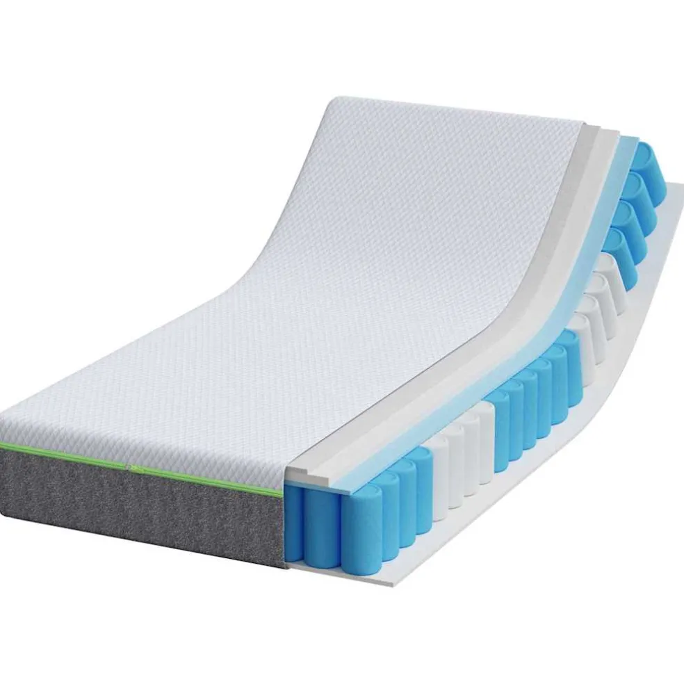 vidaXL Matras Medium zacht 80 x 160 cm Wit en Grijs