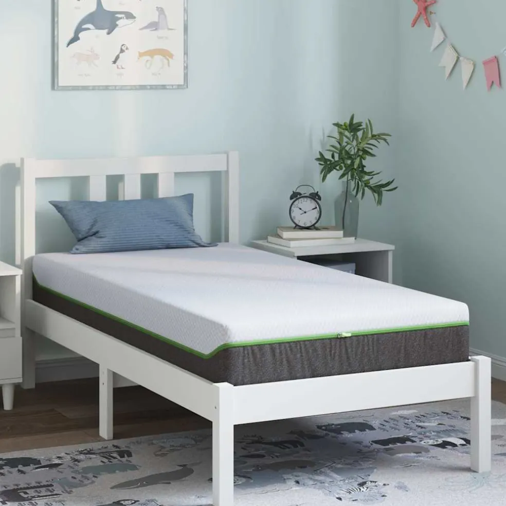 vidaXL Matras Medium zacht 80 x 160 cm Wit en Grijs