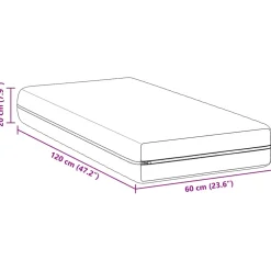 vidaXL Matras met Kokoslaag Medium stevig 60 x 120 cm Wit