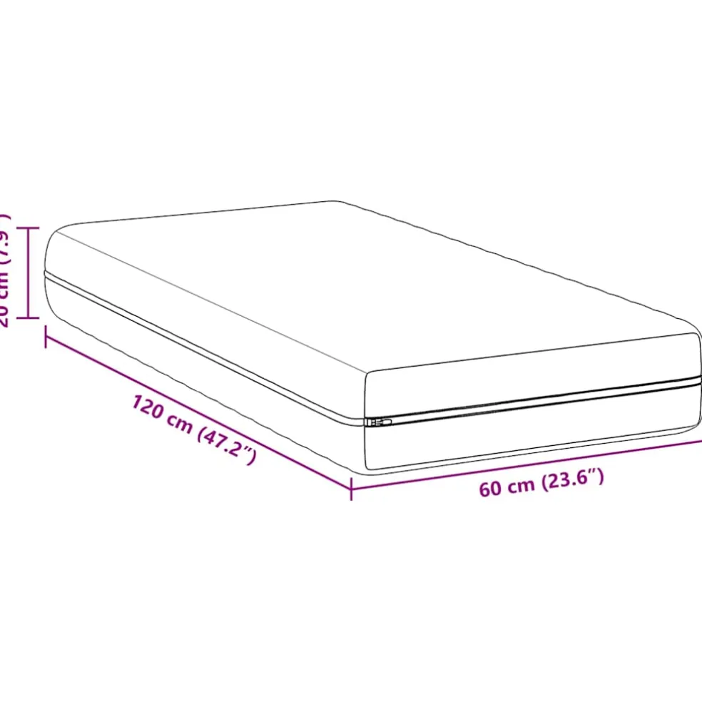vidaXL Matras met Kokoslaag Medium stevig 60 x 120 cm Wit