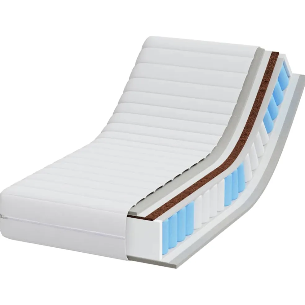 vidaXL Matras met Kokoslaag Medium stevig 60 x 120 cm Wit
