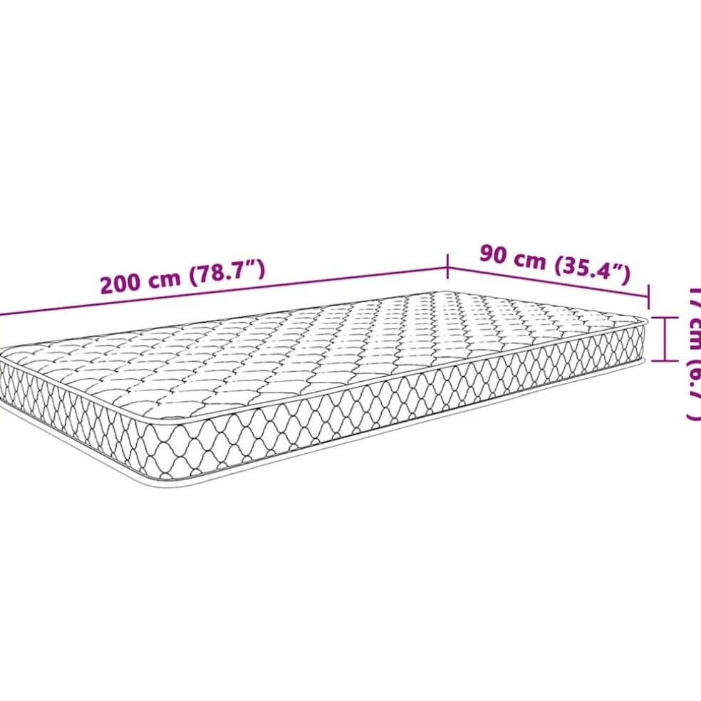vidaXL Matras traagschuim 200x90x17 cm Zacht