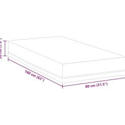 vidaXL Matras Wit en Blauw 80 x 160 cm Jacquard stof