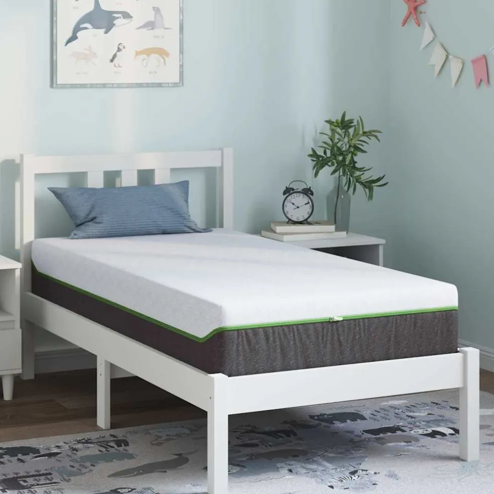 vidaXL Matras Wit en Grijs 80 x 160 cm Jacquard stof