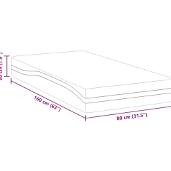 vidaXL Matras Wit en zwart 80 x 160 cm Jacquard stof