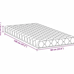 vidaXL Matras Wit 60 x 120 cm Jacquard stof
