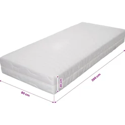 vidaXL Matras 7 Zone 20 cm pocketvering H2 80x200 cm