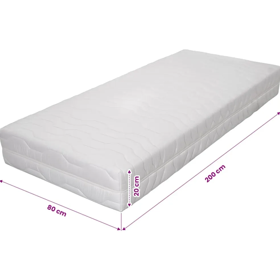 vidaXL Matras 7 Zone 20 cm pocketvering H2 80x200 cm